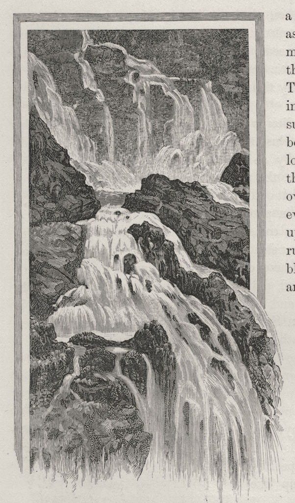 The Barren Falls. The Great Barrier Reef. Australia 1890 old antique print